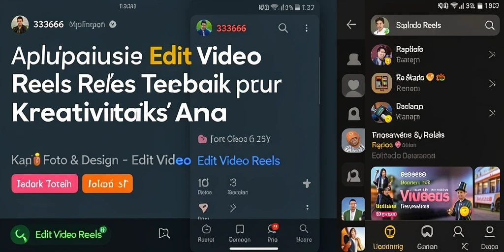 Tampilan antarmuka aplikasi 333666 untuk Edit Video Reels yang inovatif.