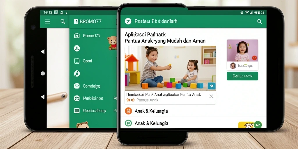 Tampilan antarmuka aplikasi BROMO77 yang user-friendly untuk Pantau Anak.