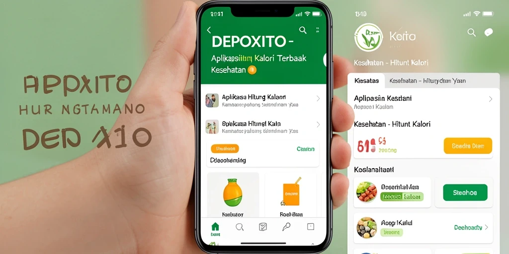 Antarmuka user-friendly DEPOXITO untuk menghitung kalori makanan.