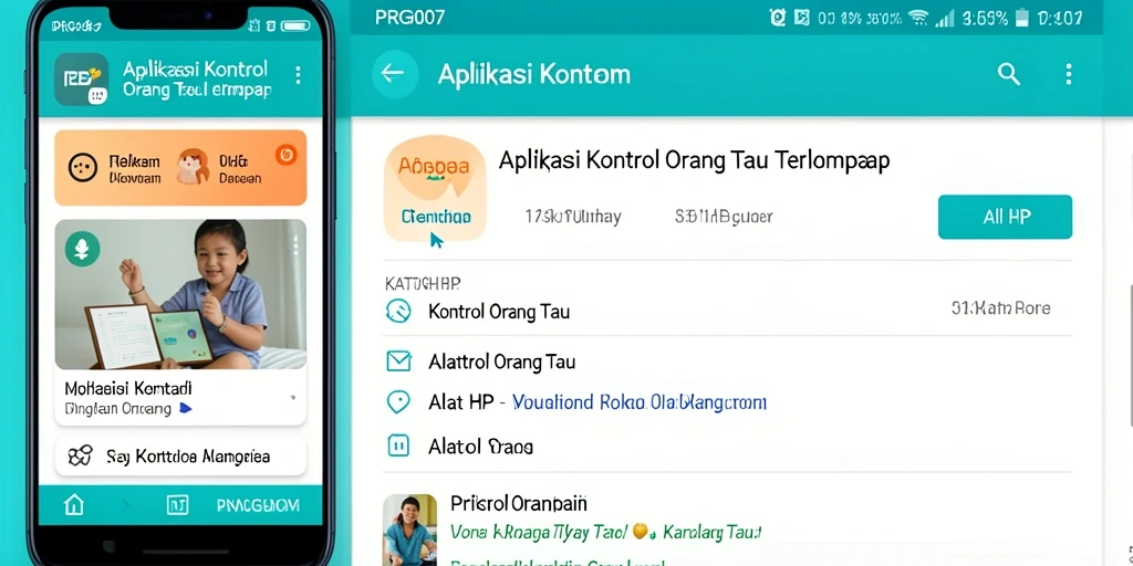 Tampilan antarmuka aplikasi Kontrol Orang Tua PRG007 yang intuitif dan menarik.